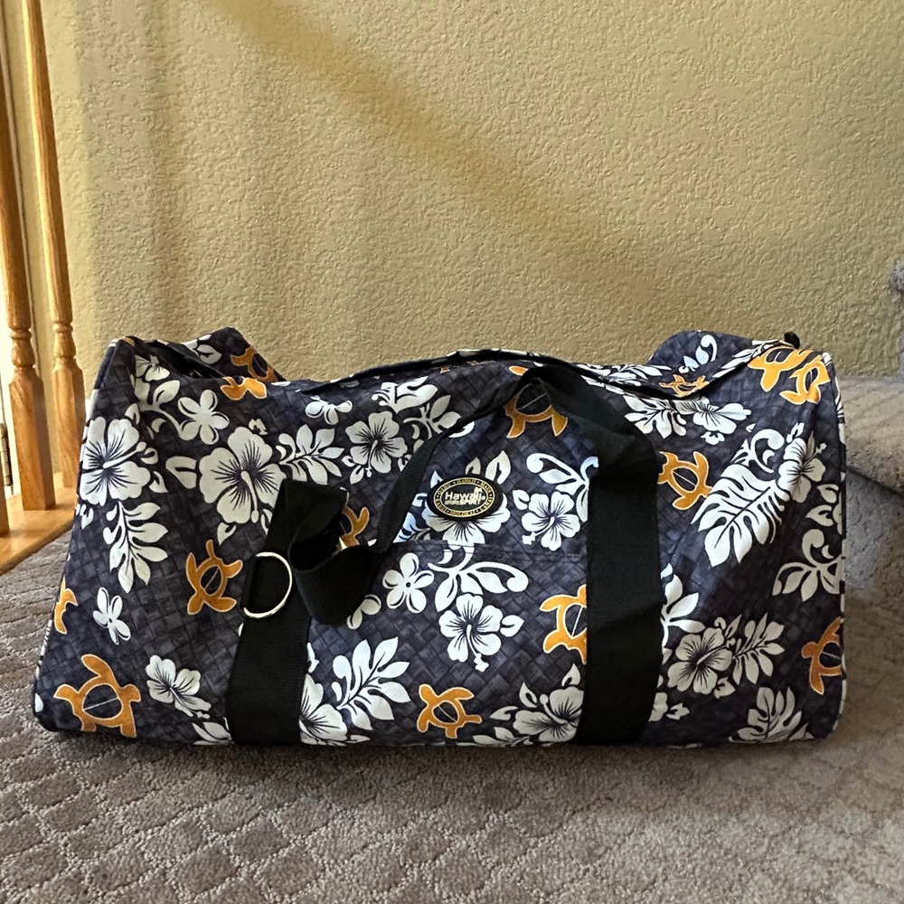 Hawaii Spirit Tropical Hibiscus Turtle Duffel Bag‎ Large Travel Gym Beach
